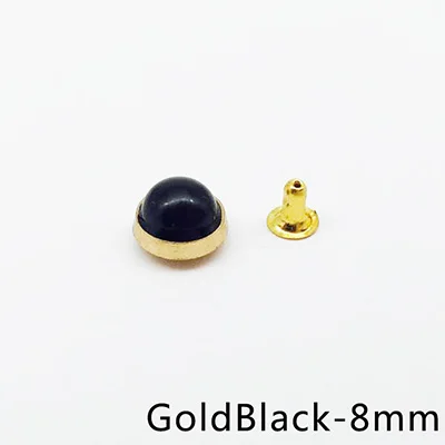 GoldBlack-8mm Meetee 50/100 шт 8/10/12 мм Металлические жемчужные заклепки пряжки разноцветные бусы гвоздь заклепка кнопки «сделай сам», сумки с украшением пряжки запасные части - Цвет: GoldBlack-8mm