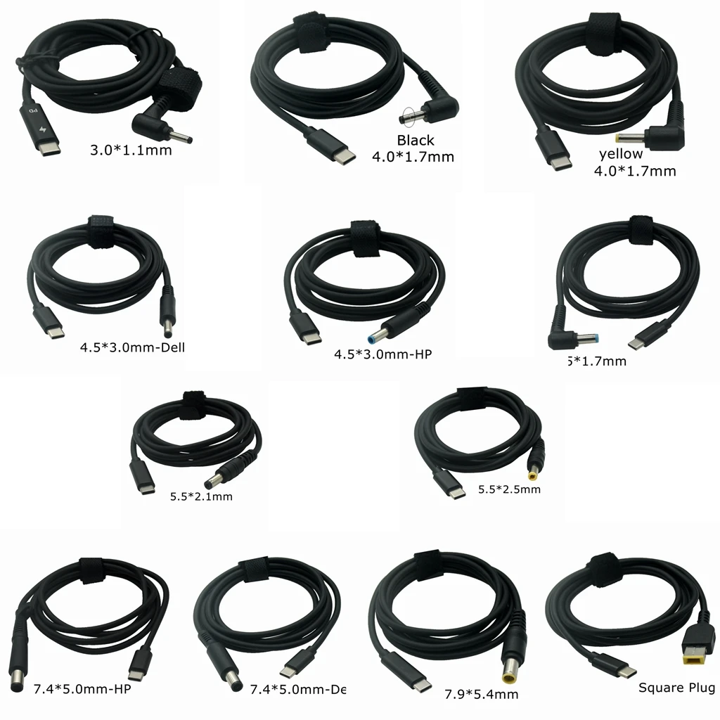 

USB Type C PD конвертер, Универсальный зарядный кабель для ноутбука, шнур постоянного тока, адаптер питания для Dell, Asus, Lenovo, кабель питания для ноутбука