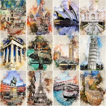 

5D DIY Diamond Painting Scenery Cross Stitch Full Square Round Drill Famous Buildings Diamond Embroidery Home Decor Manual Gift