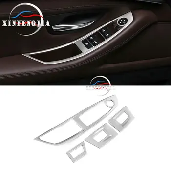 

For BMW 5 Series F10 11-16 4x Stainless Door Window Lft Buttons Frame Cover Trim