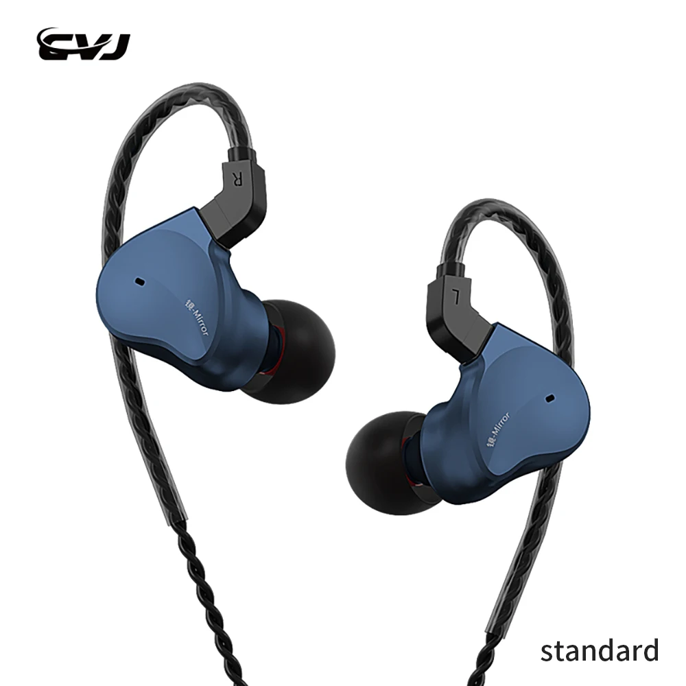 CVJ Mirror 2BA + 1DD HIFI metal hybrid In Ear Earphones  DJ Monito Running Sport Earphone Earplug Headset Detachable Cable 