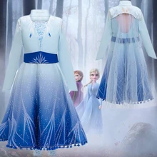 Платье Эльзы «Frozen2» Одежда для девочек-подростков принцесса Аиша, рождественский подарок, маскарадные костюмы, платье принцессы для дня рождения