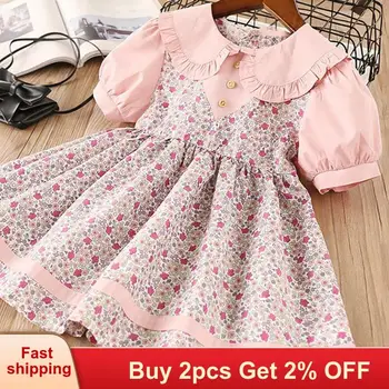 

Girls Dresses Summer New Children Sweet Costume Clothing Vestidos Floral Girl Princess Dress Kids Party Dresses for girls 2 6Y