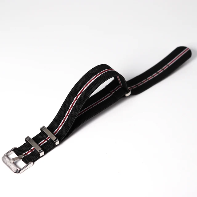 Nylon Nato Strap for Seiko Casio Watch Samsung Galaxy Watch Strap 20mm 22mm Strap for Samsung Active 2 Watch Strap Universal black white red-S