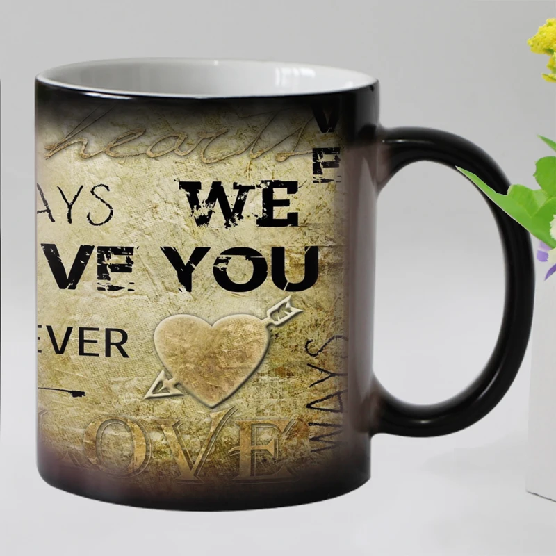 I love you керамическая меняющая цвет кофейная кружка теплочувствительная Волшебная чайная чашка кружки Удивленный подарок