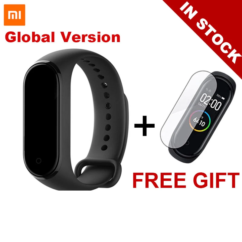 Xiaomi mi Band 4 новейший mi band 4 Mp3 музыкальный цветной экран фитнес частота сердечных сокращений Bluetooth 5,0 умные часы - Цвет: Global version