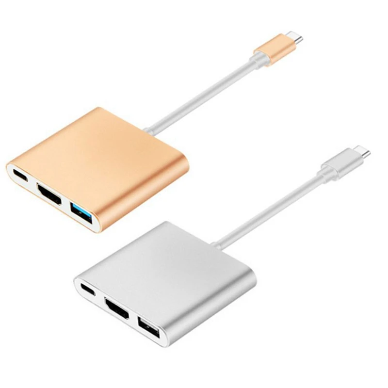 USB-C к HDMI 3 в 1 кабель конвертер для samsung huawei Apple Usb 3,1 type C переключатель к HDMI 4K адаптер кабель 1080P