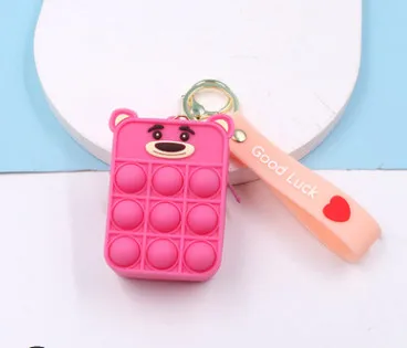 New Popit Mini Money Wallet Fingertip Toys Push Bubble Popite Pendant Bag Hot Sale Adult Decompression Toys Children Anti-Stress SS 15