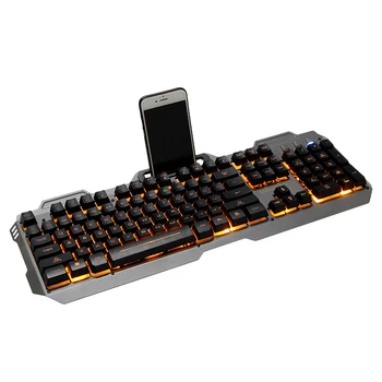

K9X Wired Glowing Gaming Keyboard Metal Panel Ergonomic Design Mechanical Backlight Keyboards Comfortable Touch Gamer Keyboard