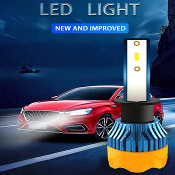

M&C 2PCS H7 H4 Car LED Headlight Bulbs 9005 HB3 9006 HB4 H1 H3 H11 50W 5400LM 6000K Mini Head Lamp COB Bulbs Fog Lights