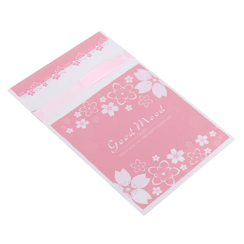 Pink cherry blossom Пластиковые конфеты печенья мешок закуска конфеты День рождения Свадьба печенье мешки для пирожных на Рождество вечерние украшения дома 50 шт - Цвет: Pink cherry blossom