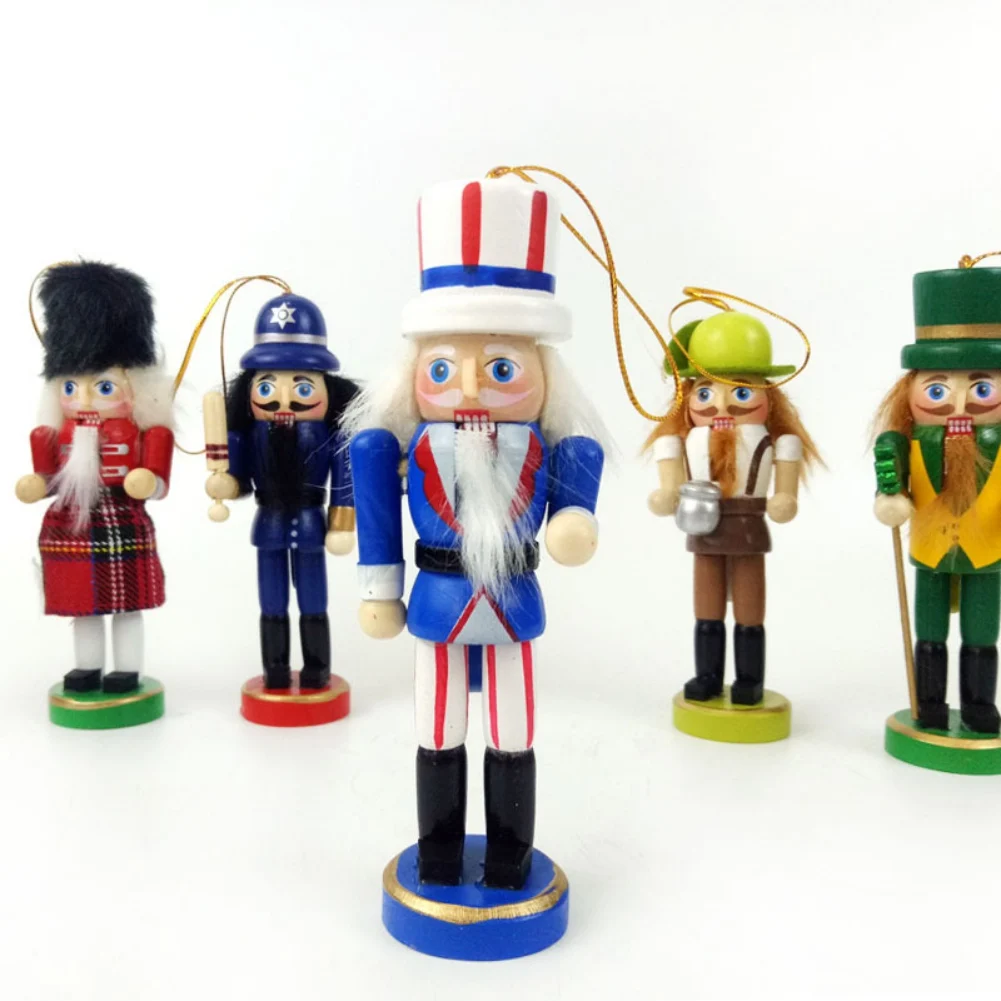 6 шт. Щелкунчик из Мадейры Boneca Soldado Estatuetas Em Miniatura Artesanato Boneco De Natal de Ano Novo Enfeites de decoracha