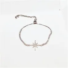 Циркон Звезда золото серебро браслет кристалл восемь звезд Мода Женский творческий браслет модные вечерние для девушек романтические Стразы ювелирные изделия