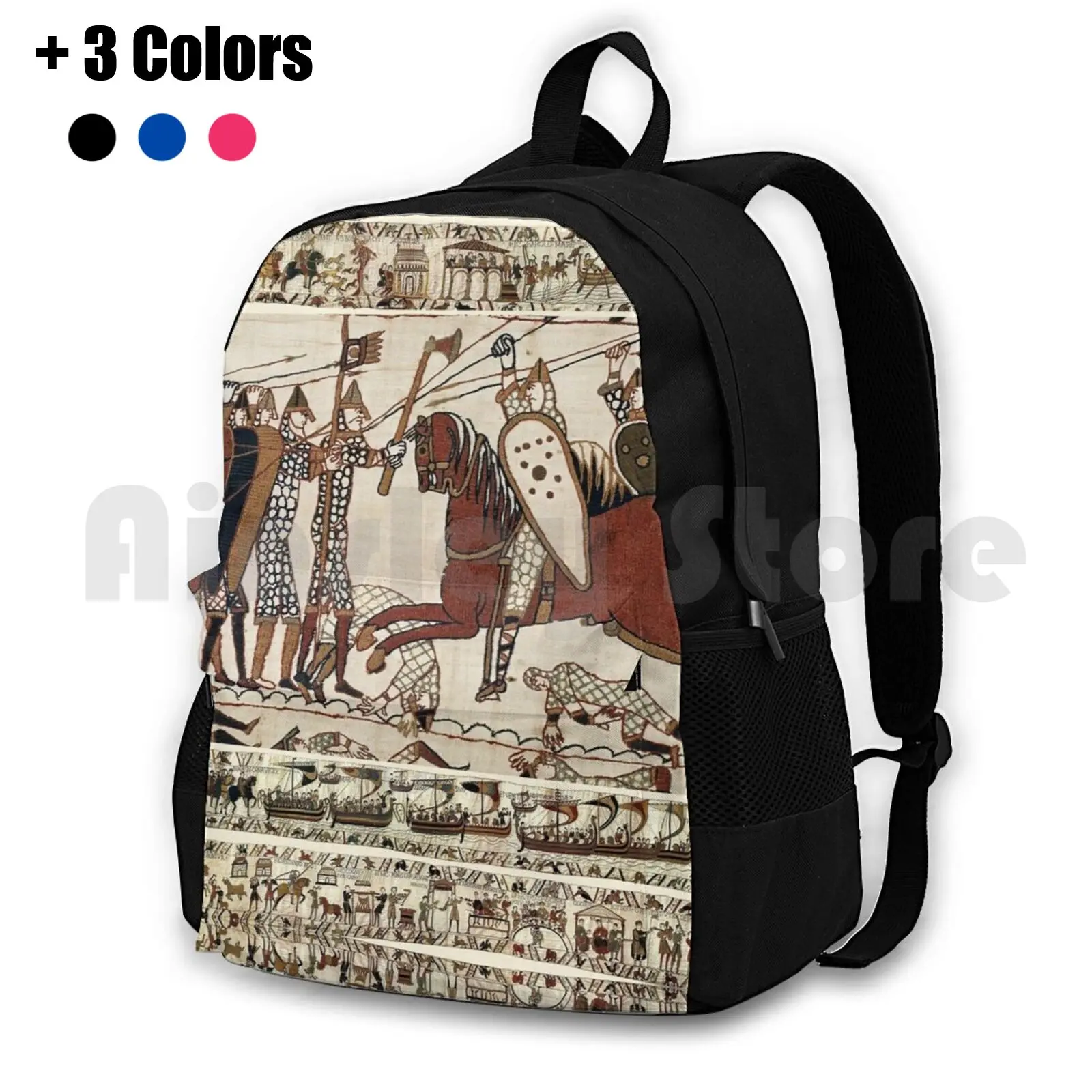 

The Bayeux Tapestry , Battle Of Hastings , Norman Knights Combatting Horseback Outdoor Hiking Backpack Waterproof Camping