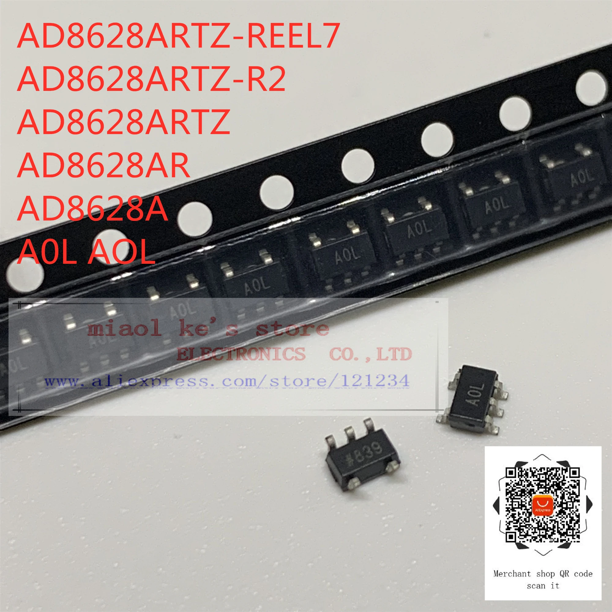 Pack of 5  AD8628ARTZ  IC OPAMP ZER-DRIFT 1CIRC SOT23-5 
