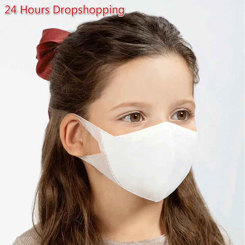 

DHL 100pcs/Lot Disposable Children's Mask Non-woven Dust Mask 3-Layers Anti-pollution 3D Kids Masks Unisex Fast Shipping