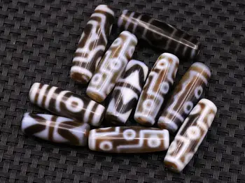 

N##3 Set of 10 PCS Super Treasure Tibetan Old Agate Multiple Symbols dZi Bead Amulet Talisman Treasure Making Jewelry LKbrother