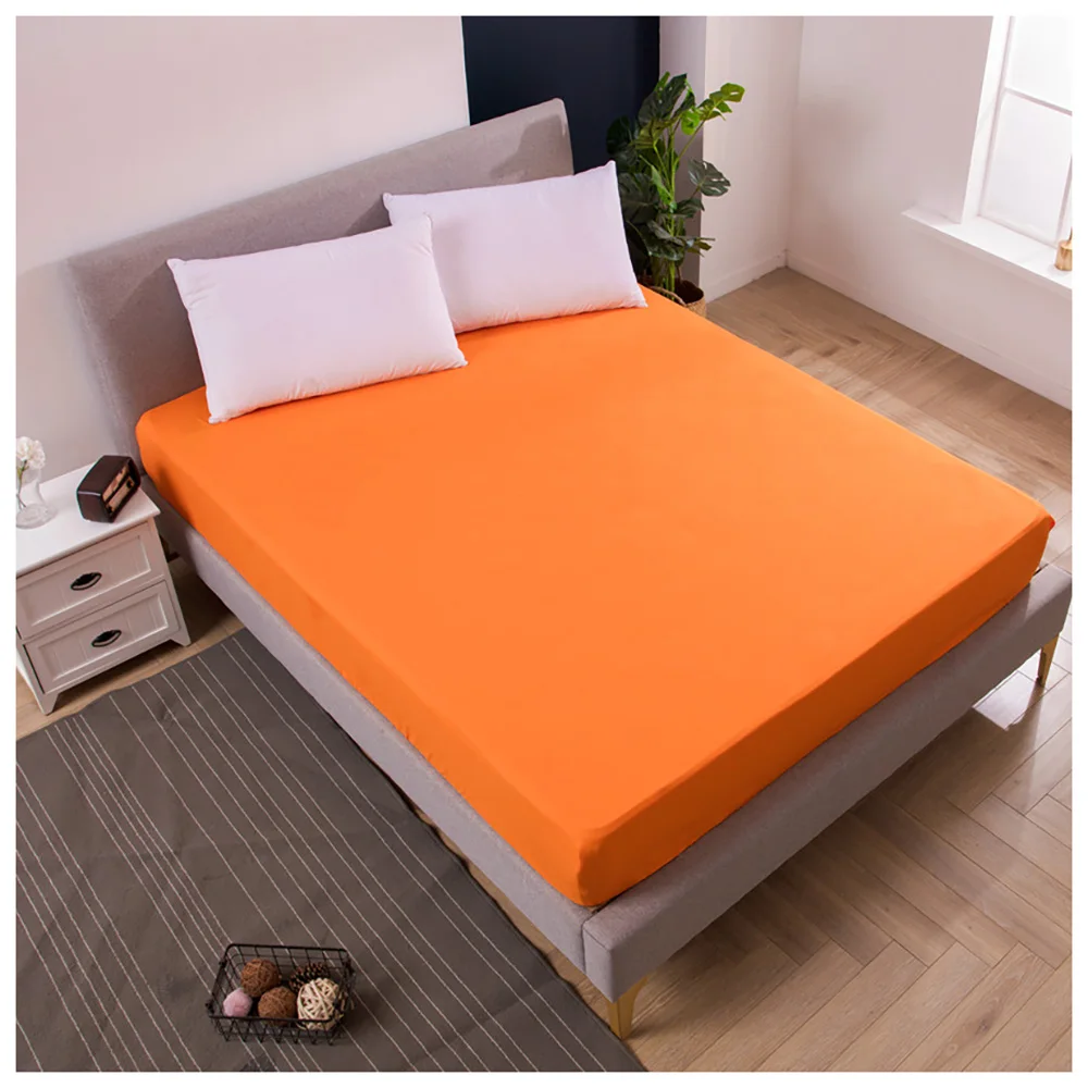 

Lychee DIY Polyester Solid Sheet And Two Pillowcases On Elastic Band Mattress Cover Bed Sheet Hot Selling Bed Linens