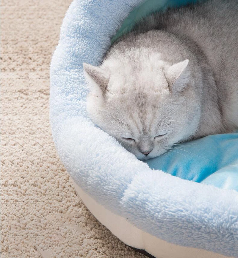 Мягкий теплый Собака Кровать дом для маленьких собак съемный моющийся Мультфильм Форма кошки Гнездо Дом щенок собачья Конура-постель диван-кровать