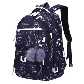 

Large Capacity Zipper Interlayer Student Waterproof Schoolbag Women Backpack Durable Multipurpose Printed Wear Resistant Laptop