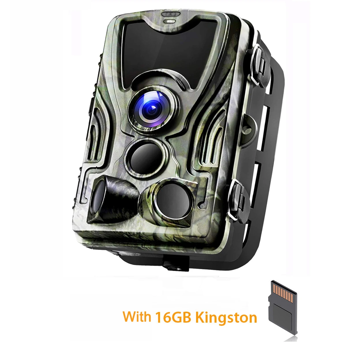 camera with SD card Suntekcam HC-801A новые охотничьи Камера 16MP 64 GB Trail Камера IP65 фото ловушки 0,3 s Время срабатывания 850nm дикий камера Trap - Цвет: camera with SD card