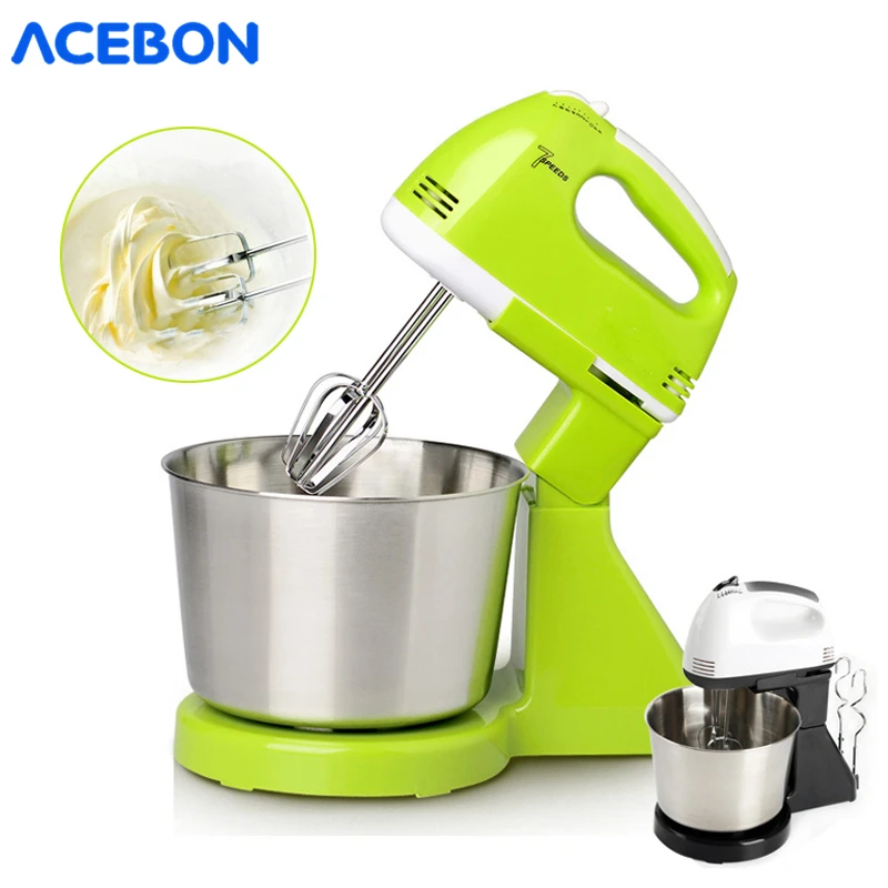 

New Electric Kitchen Food Mixer Table &Stand Cake Dough Mixer Handheld Egg Beater Blender Baking Whipping Cream Machine 7 Speed