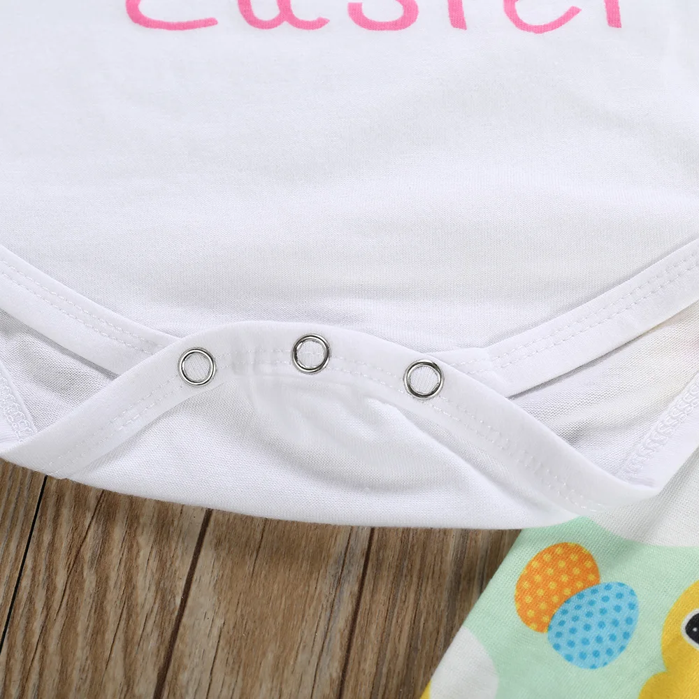 Г. Комбинезон для маленьких девочек с принтом «My 1st Easter»+ штаны+ шапка+ повязка на голову, комплекты из 4 предметов комплект детской одежды