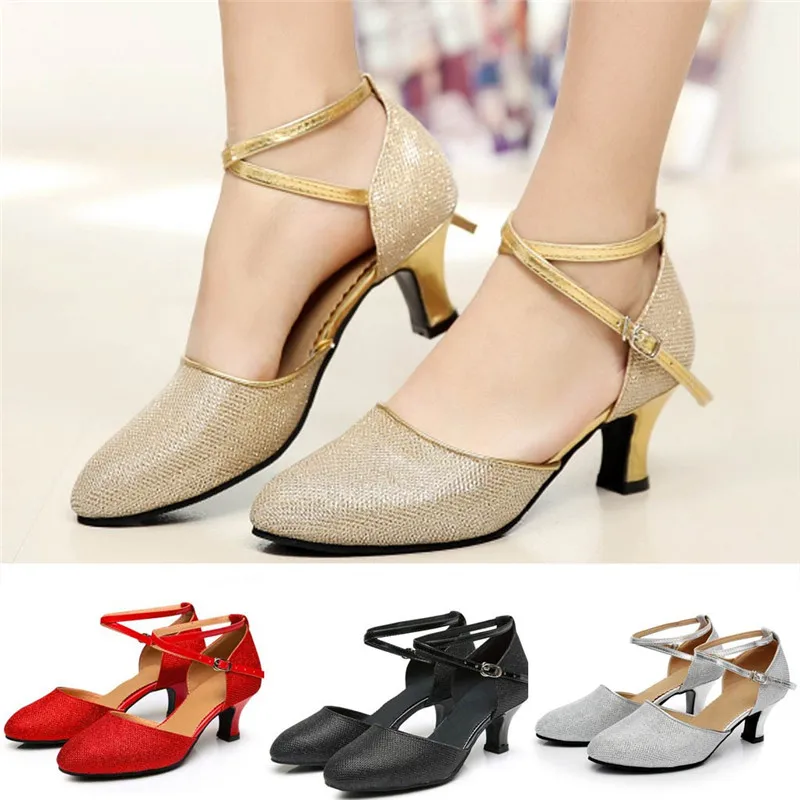 Women Ballroom Tango Latin Salsa Dancing Shoes Sequins Shoes Social Dance Party Shoe for WomenLadiesGirlsTango Salsa #2g29 (2)