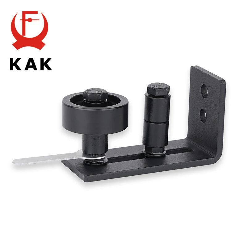 KAK 8 in 1 Adjustable Door Roller Black Window Roller Sliding Door Slides Rails Barn Floor Guide Flush Design Hardware