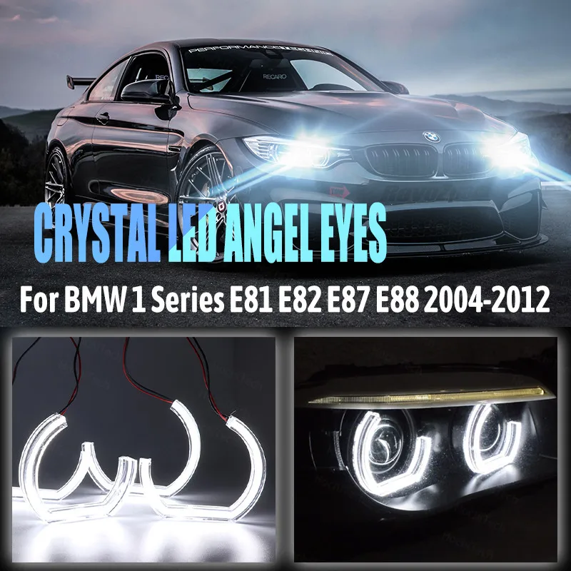 

Cut Style Halo Ring DTM U Shape Light White LED Angel Eyes Kit Day Light for BMW 1 Series E81 E82 E87 E88 04-12 XENON HEADLIGHT