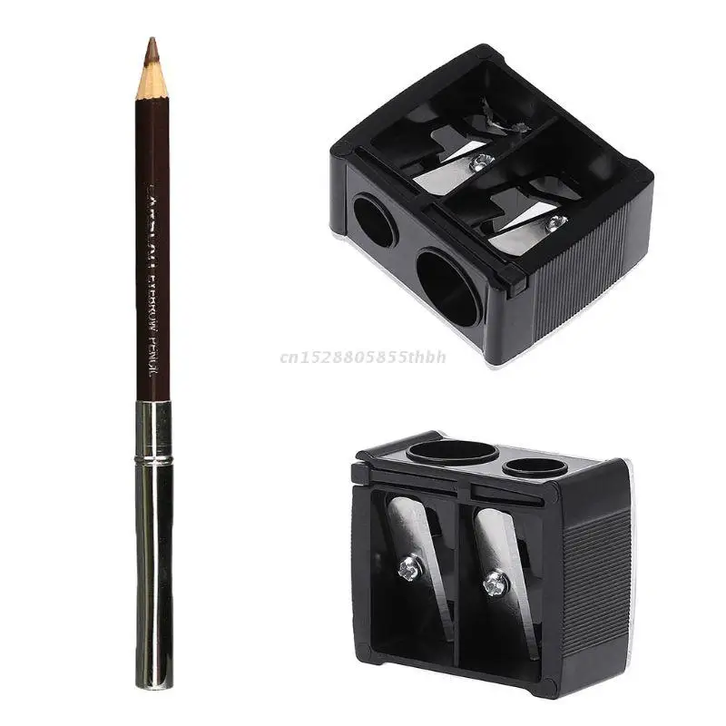 Pencil Sharpener 2 Holes Cosmetic Pencil Sharpener for Eyebrow Lip Liner Eyeliner Pen Tool