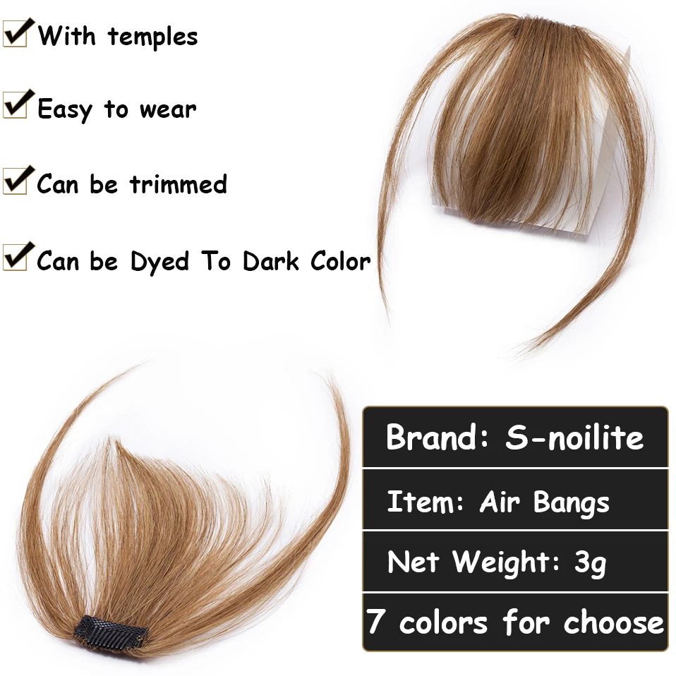 Snoilite 3g Air Bangs Wig Human Natural Black Brown Thin Invisible Fake Hairpiece Clip In Fringe Human Hair Extension For Women Www Chokseychem Com