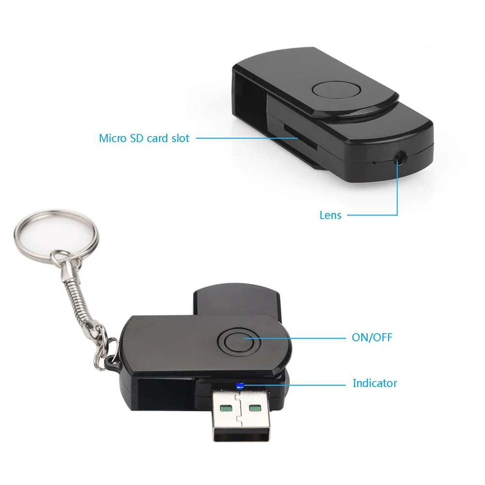 1080P Мини DVR USB диск цифровая камера видео рекордер Cam с петлей записи портативная видеокамера Mini DV U диск Встроенный аккумулятор
