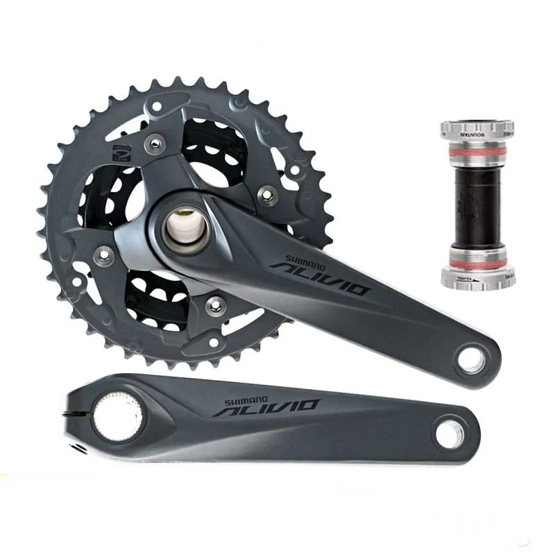 SHIMANO M4050 Кривошип горного велосипеда для езды на велосипеде кривошипно звездочки ALIVIO DEORE XT/22 Вт, 30 Вт, 40 т шатун для велосипеда комплект нижнего белья с открытой зубчатая пластина