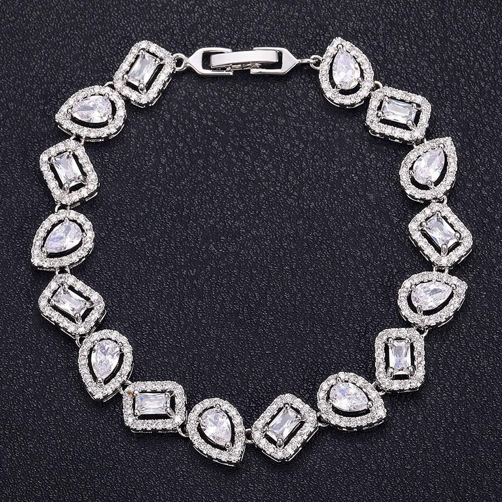 Janekelly designer Top accessories fashion unique Rope Chain bangle AAA zircon micro pave hand bracelet