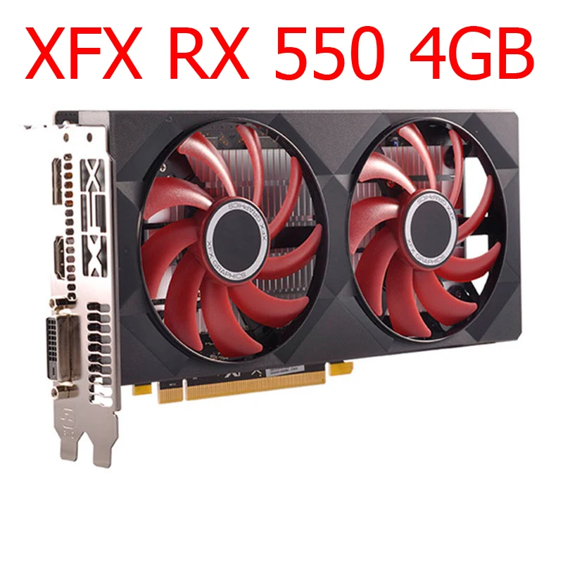 Xfx Rx550 4gb Graphics Cards Gpu Amd Radeon Rx 550 4gb Gddr5 Video Cards  Desktop Computer Game Map Rx 500 550 4g 2 Fan Used - Graphics Cards -  AliExpress
