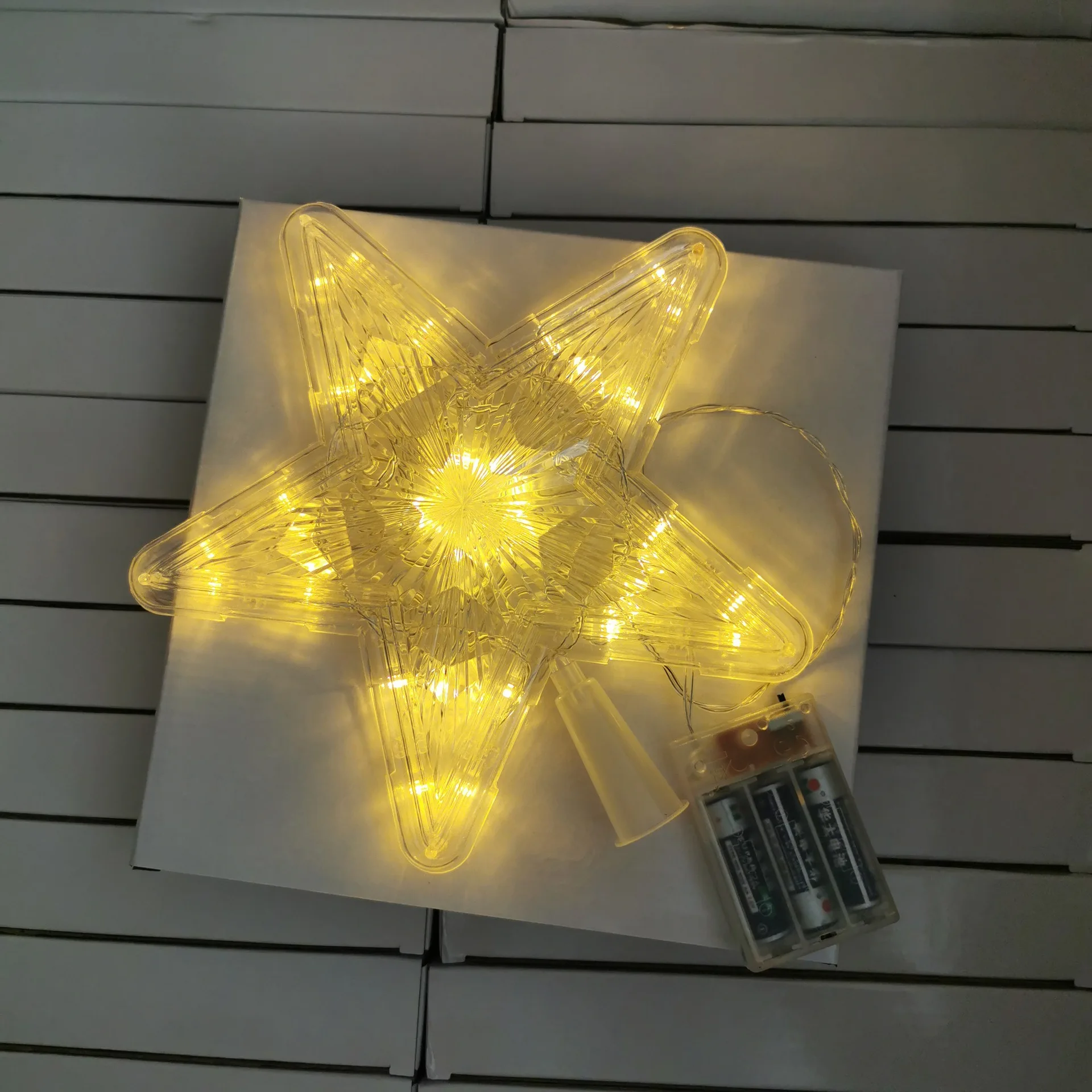 Новая звезда Рождественская елка Led Ангел Топпер с батарейной коробкой Рождественская елка топперы пятиконечная звезда маленькие огни украшения