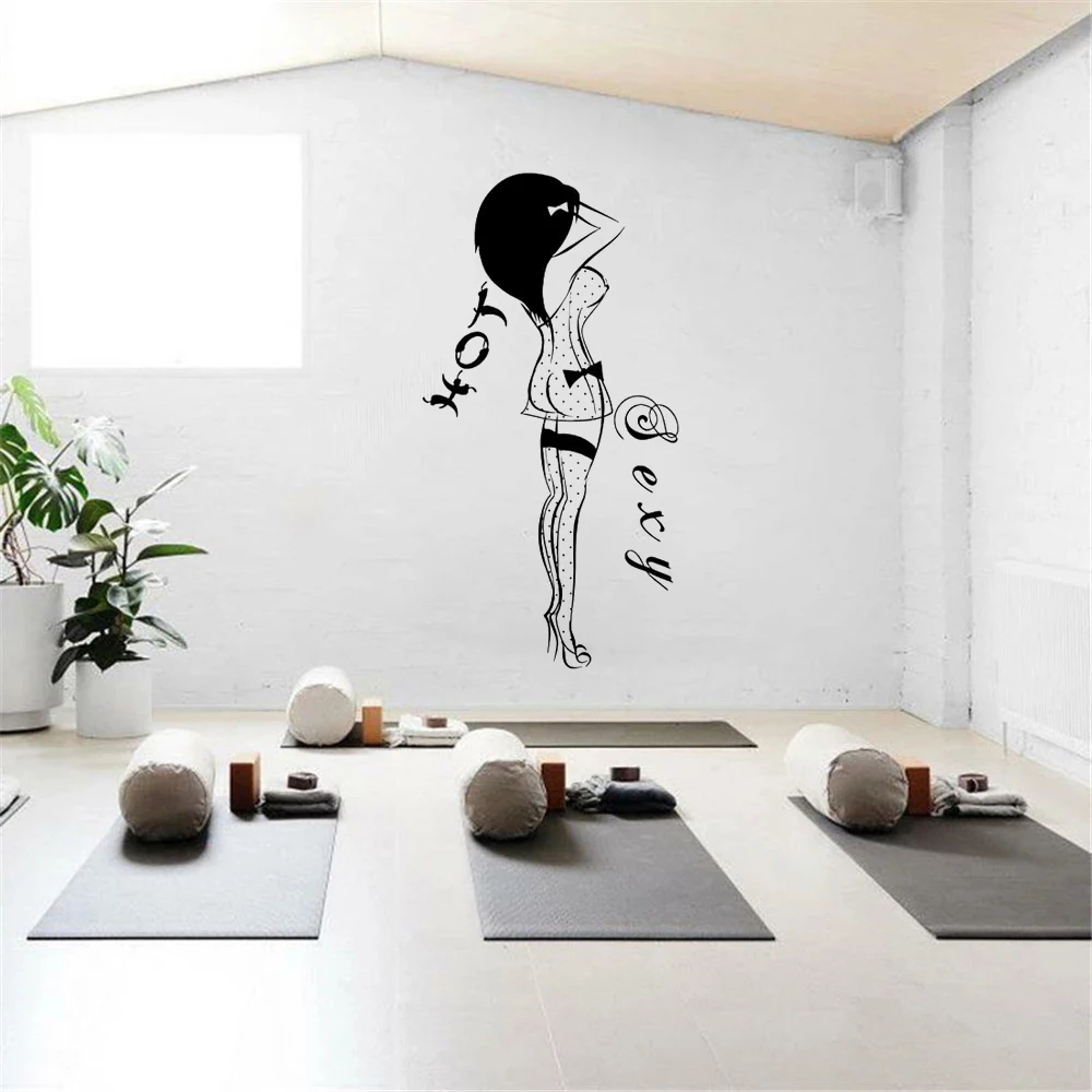 

Hot Sexy Hair Lady Wall Stickers Hair Salon Decals Vinyl Sexy Woman For Beauty Salon Decoration Bedroom Home Decor Mural DW21715