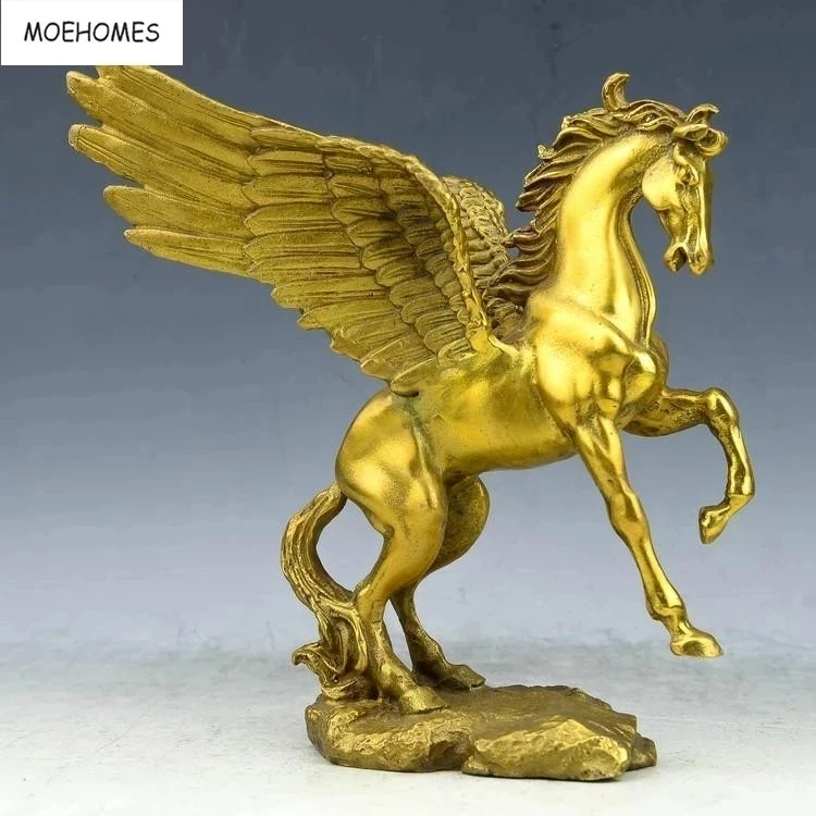 

Китайские Сборные бронзовые коньки moehome Fengshui Pegasus, украшения для дома, буддизм 2020 Cn (происхождение)