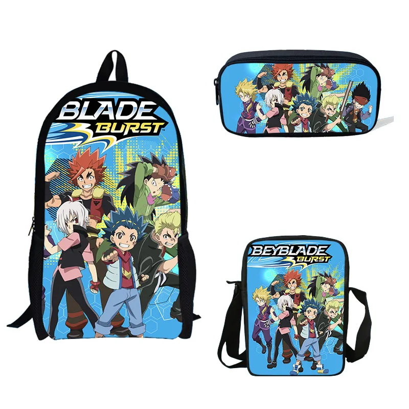 3 шт./компл. детские школьные сумки для девочек-подростков, аниме Beyblade Burst, блокнот с принтом для мальчиков, начальной школы, Supplise Pen Box