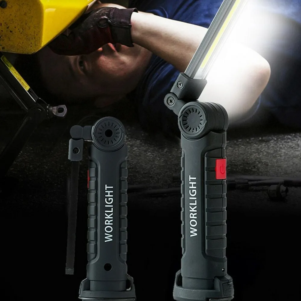 

5W Usb Charging LED Flashlight Cob Folding Magnetic Working Lamp Auto Repair Lamp 360 degree rotary Outdoor lighting