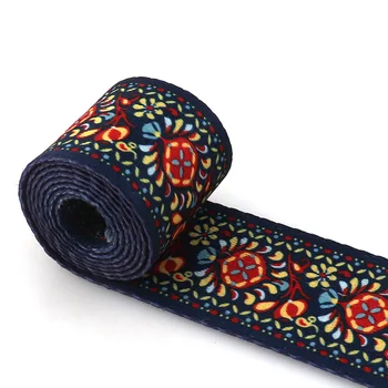 

38/50mm Polyester Jacquard Webbing Fashion with Colorful Pattern Lace Ribbon DIY Bags Strap Garment Belt Sewing Accessories