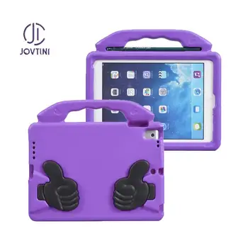 

Kids Case For iPad 9.7 2017 2018 Air Air 2 Pro 9.7 EVA Shockproof Thumb Stand Tablet Cover With pen slot For iPad 9.7 2018 Case