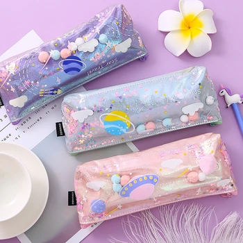 

1Pcs Creative Planet Artificial Leather Student Pencil Bag School Supplies Stationery Material Pencil Case escolar pencil case