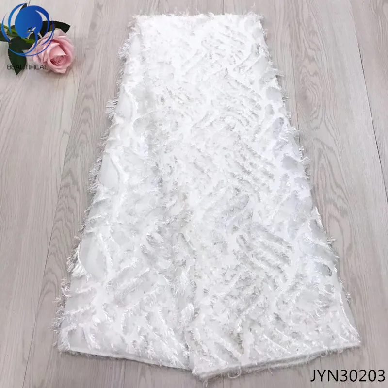 BEAUTIFICAL африканская ткань платье Кружева Шитье шифон ткань для женщин платье 5 ярдов шифон JYN302 - Цвет: JYN30203