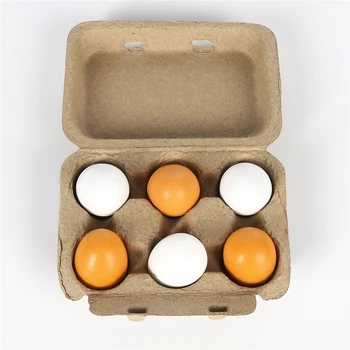 

6PCS Baby Kids Pretend Play Educational Toy Wooden Eggs Yolk Kitchen Cooking