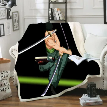 

Anime One piece 3D Printing Plush Fleece Blanket Adult Fashion Quilts Home Office Washable Duvet Kids Blanket