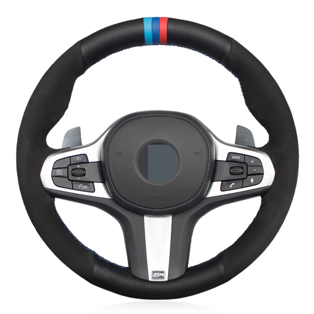 Car Steering Wheel Cover Black DIY Genuine Leather Suede For BMW M Sport G30 G31 G32 G20 G21 G14 X3 G15 G16 G01 X4 G02 X5 G05 | Автомобили