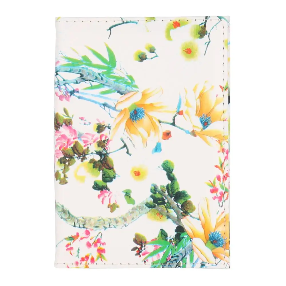 

TRASSORY Simple Artistic Leather Passport Holder Slim Flowery Travel Cammo Passport Cover Case Wallet