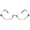 Retro Anti-Blue Light Reading Glasses Oval Design Half Frame Hyperopia Eyeglasses Round Glasses Men Women Flexible Frame +3.5+4 2